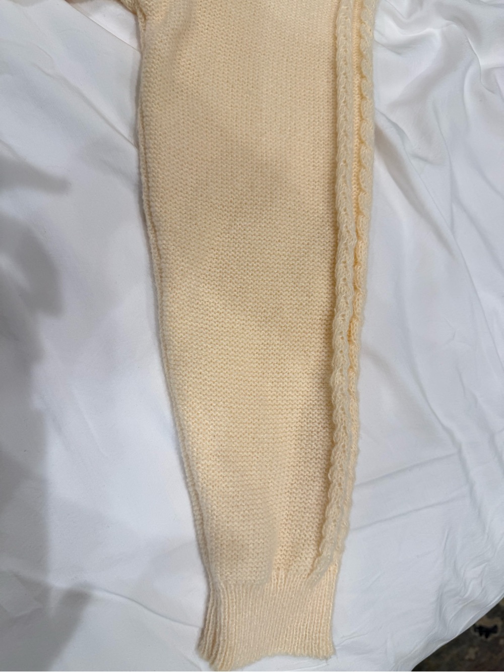 Cream Cable Knit Long Sleeve Dress - Picture 4 of 6